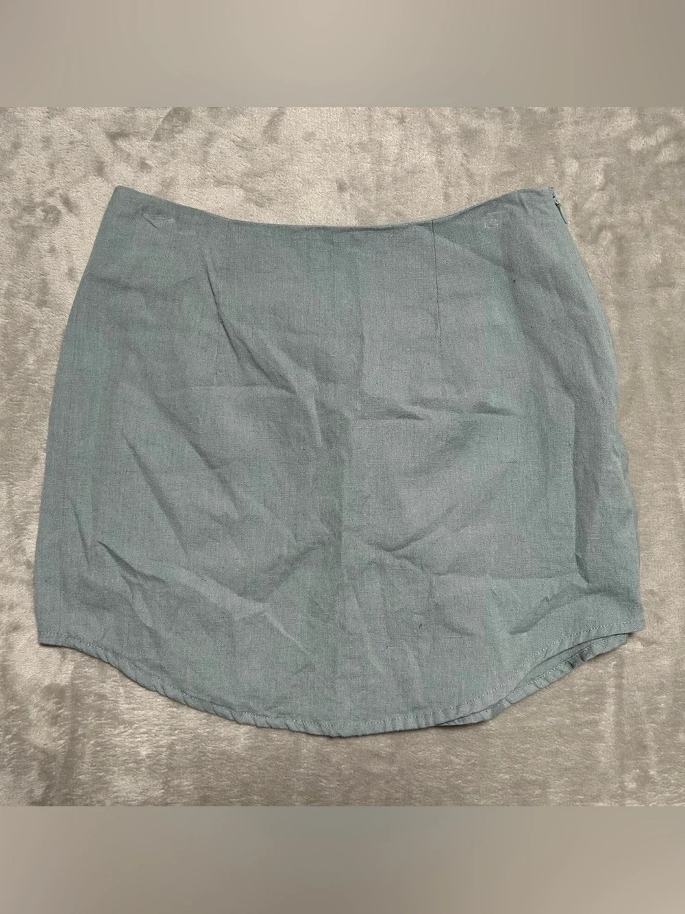 ASOS Design Flax Cotton Mini Skirt Women’s 4 Blue Natural